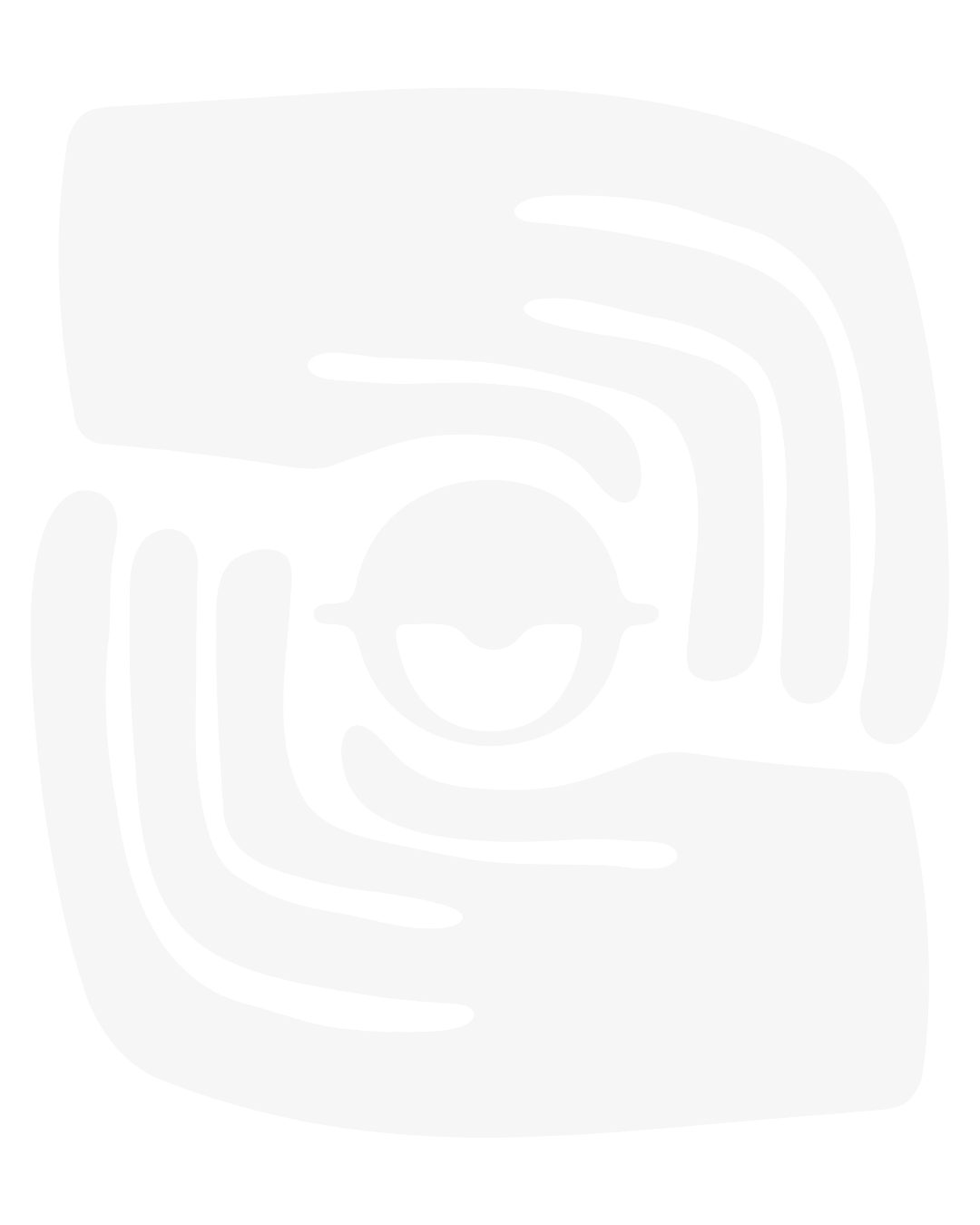 Black and white abstract illustration of two hands holding a book with a circular symbol on the cover.