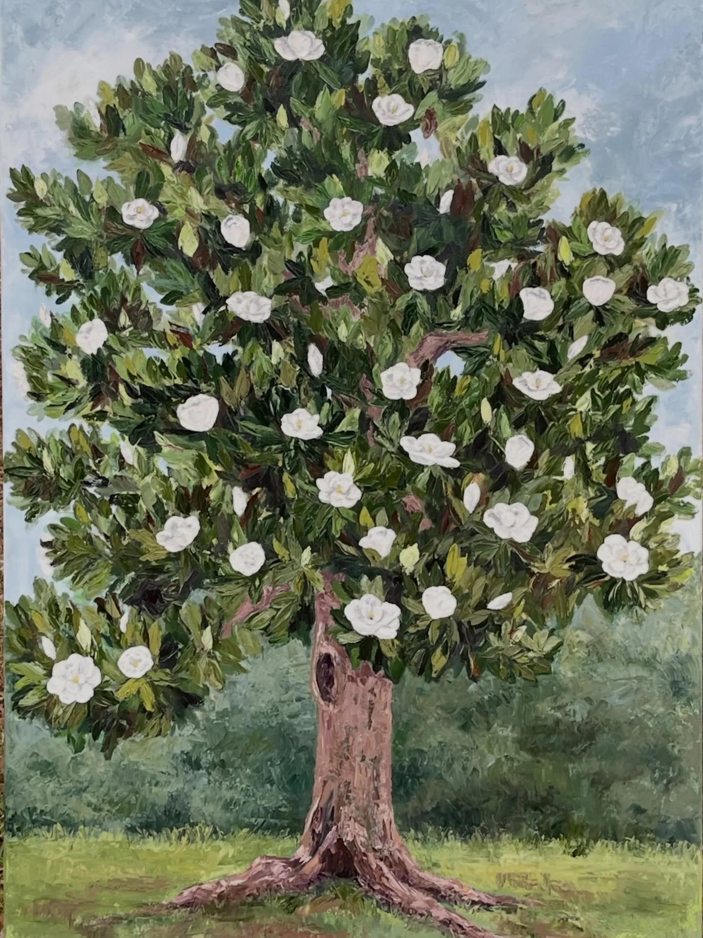 &ldquo;Mississippi Blooming&rdquo;
40x60 inch watercolor an oil painting inspired by our state flower. 

I am honored to be included as an artist in the Hancock County Welcome Center as part of the Mississippi Welcome Center art collections. These wo