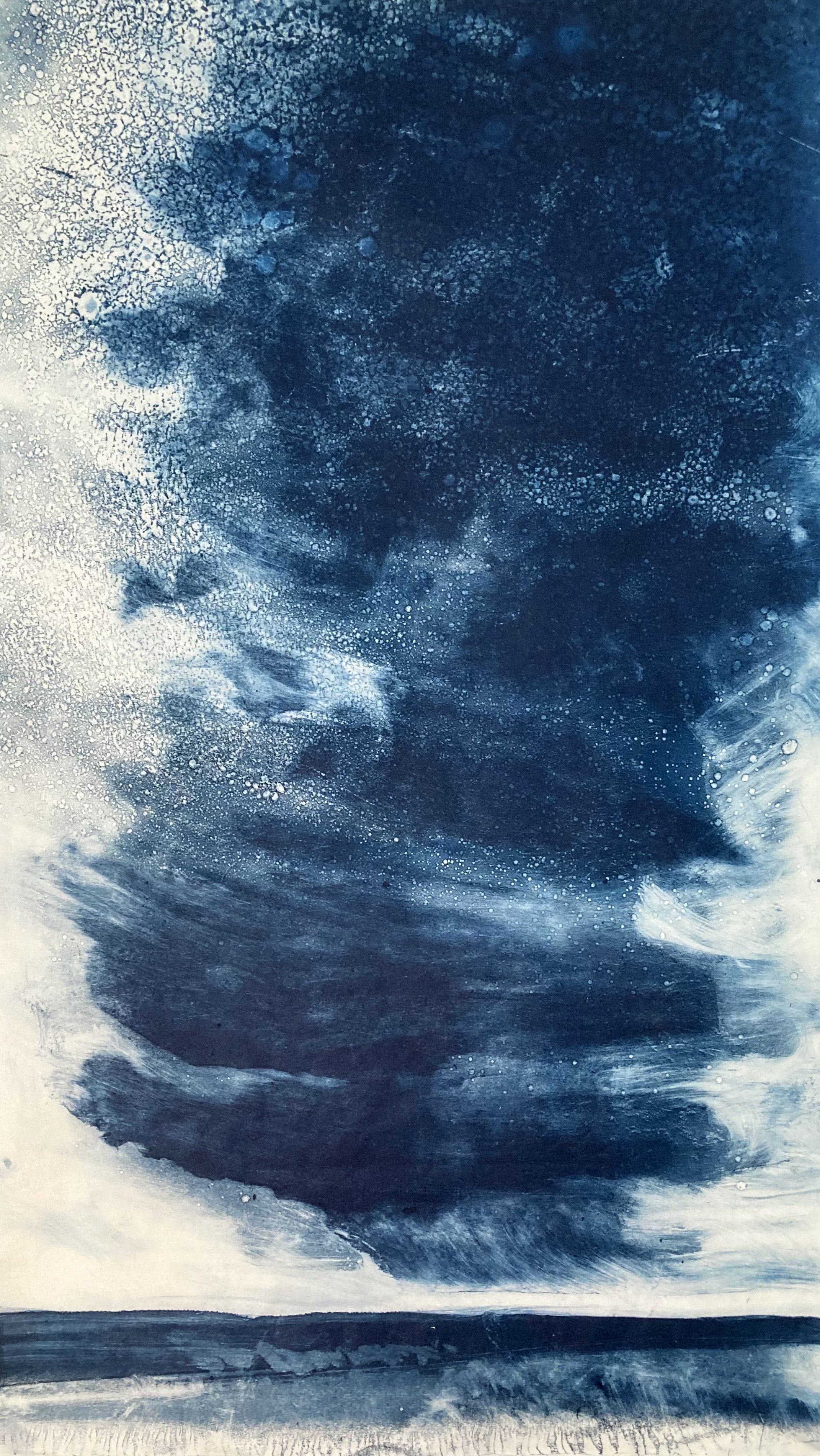 "Storm" 2023, ink on paper, 32 x 20 in.