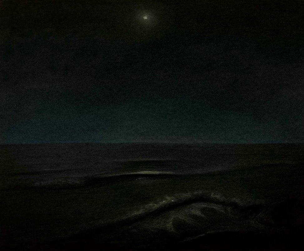 "High Tide" 2022, charcoal and pastel on paper, 11 x 14 in.