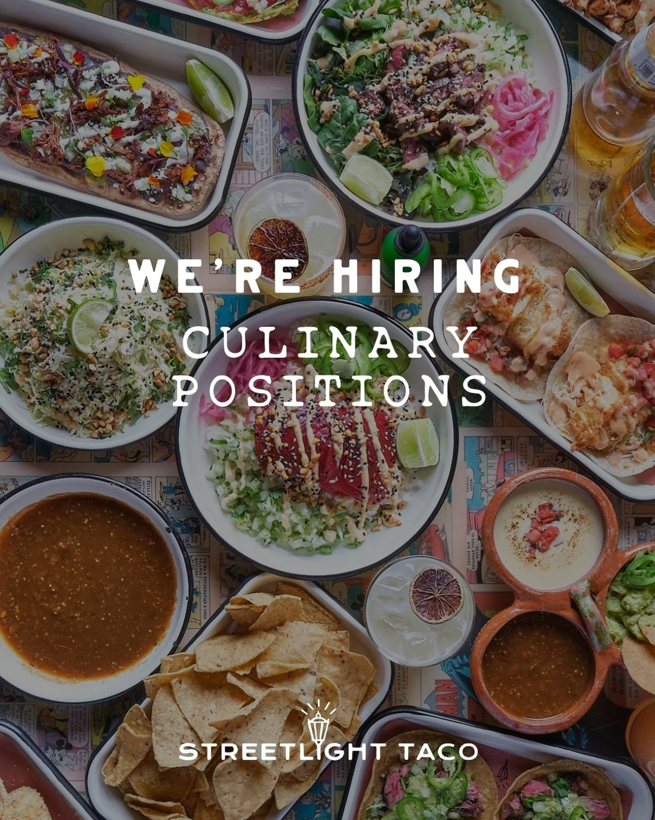 We&rsquo;re hiring back of house culinary positions. Please email your resume to hola@streetlighttaco.com 🌮