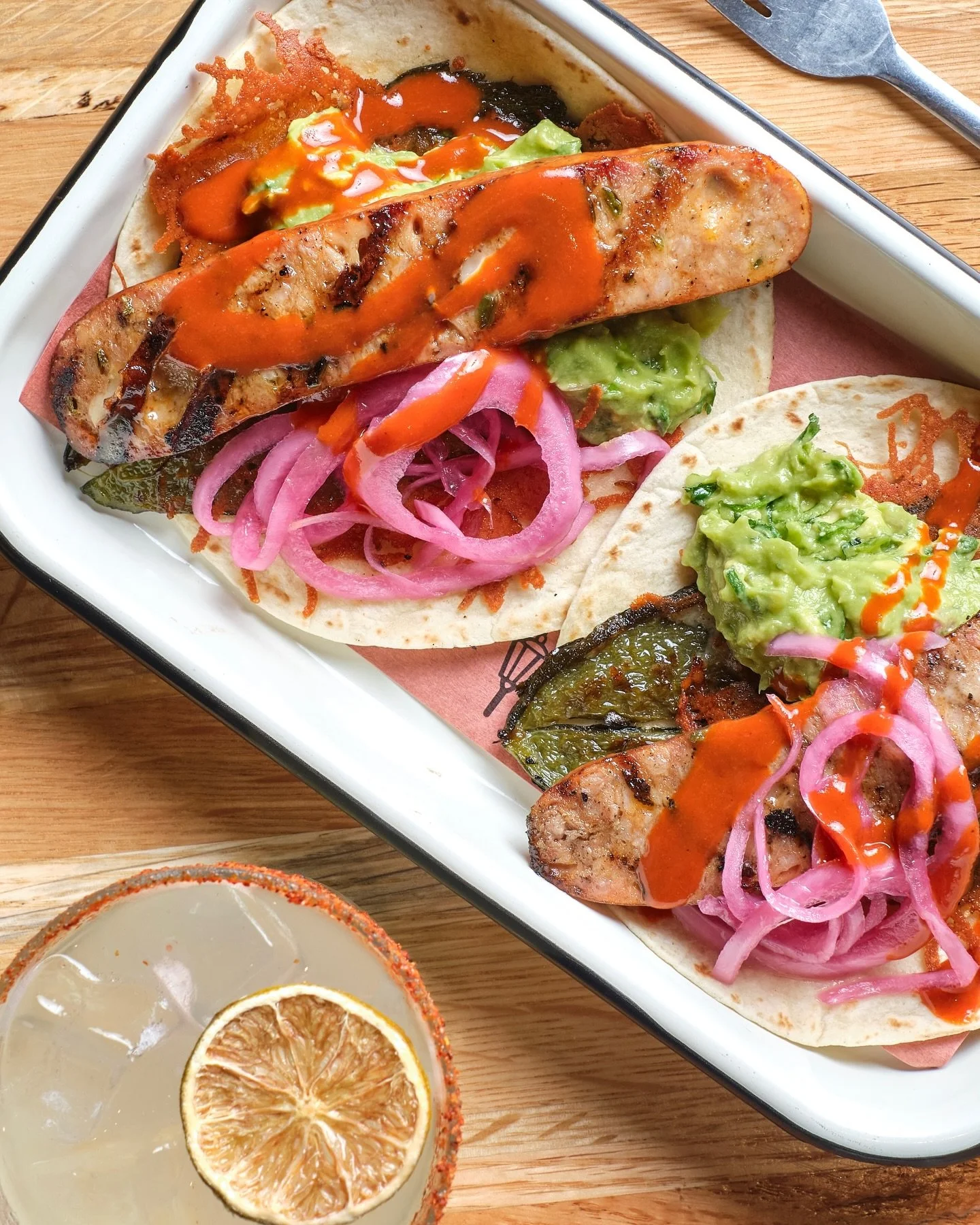 Bite into our Chile Relleno Tacos with wood-grilled jalape&ntilde;o cheddar sausage, roasted poblano, guacamole, Valentina sauce &amp; cheese every Tuesday in April 🌮

And if you&rsquo;re doing Taco Tuesday right, there&rsquo;s a margarita pitcher i