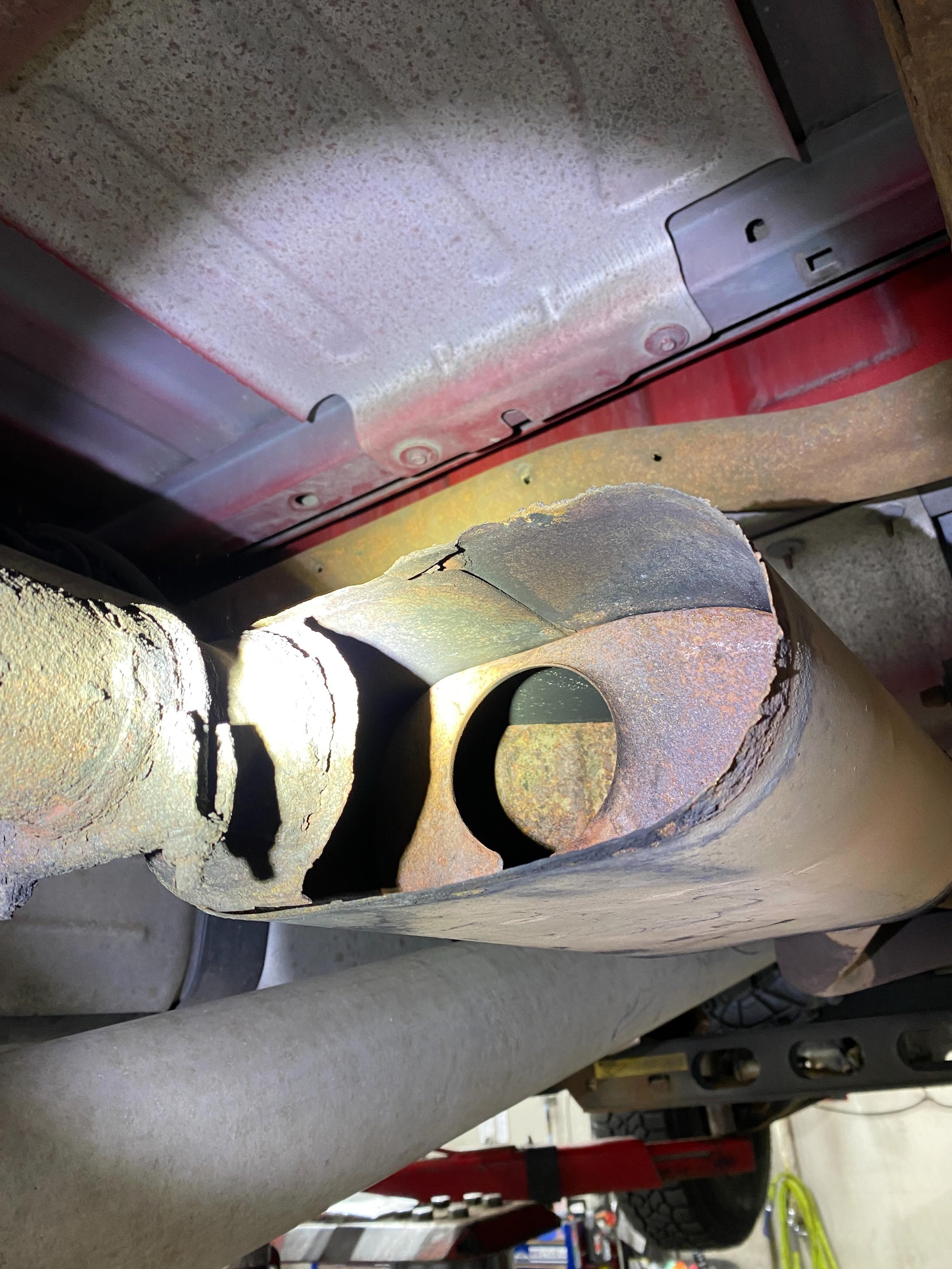 A little more than an exhaust leak 😅🔥

Severely rusted exhaust system came apart and needed more than a patch job.

Good thing we handle fabrication too. From repairs to full custom work, we&rsquo;ve got it covered.

If your exhaust sounds louder t