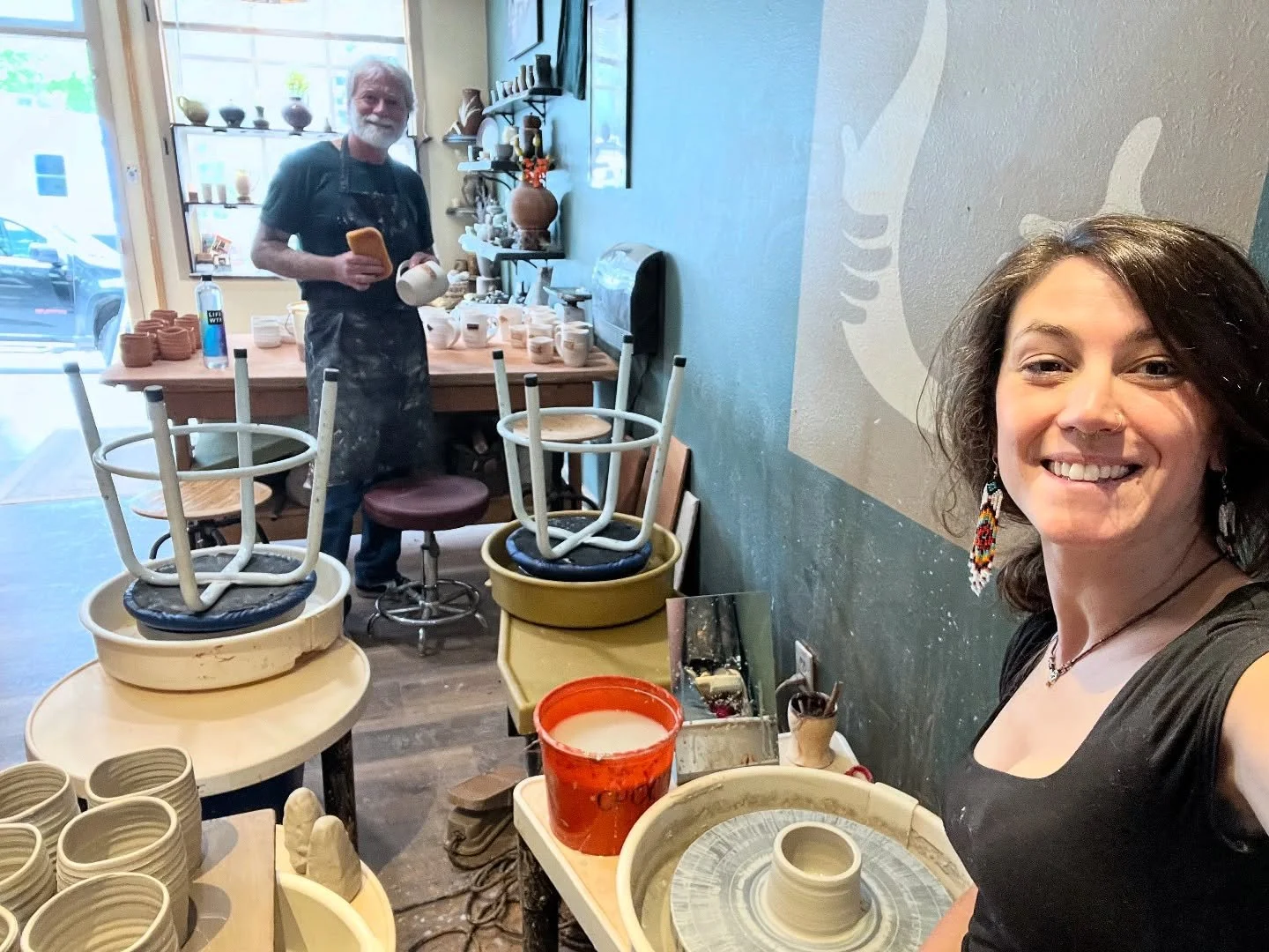 I&rsquo;ve got some help from my dad in the studio this week! He&rsquo;s learned about slips, waxing, glazing, firing, and even threw an awesome little bowl of his own!

He&rsquo;s been teaching me about constructing functional spaces to improve our 
