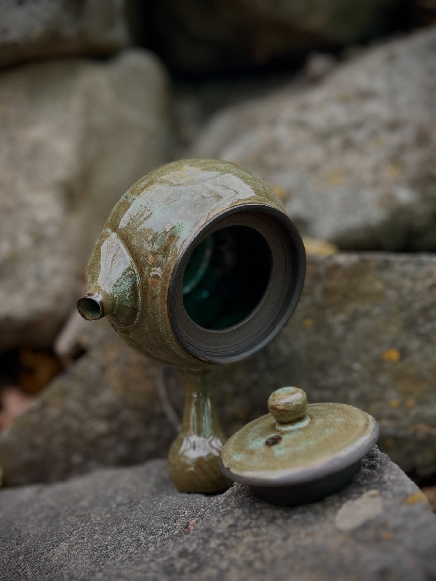 Wee electric fired kyusu out of the kiln and into the glorious autumn 🍁

#ceramics #ceramicteapot #teaware #kyusuteapot #coloradopotter