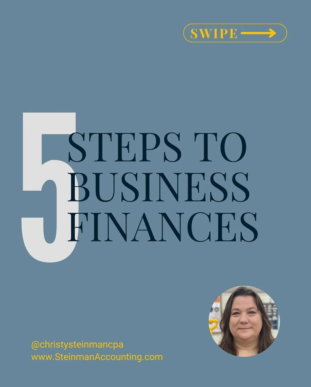 Tax Tip Today 

5 steps to your business finances. 

FIRST - get your bookkeeping caught up 

SECOND - pay any overdue bills and follow up on any unpaid customer invoices 

THIRD - reconcile your bank and credit card statements with your books to mak
