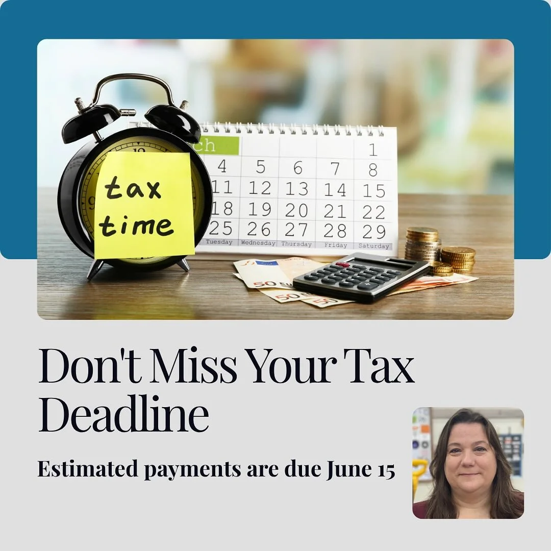Tax Tip Today - It&rsquo;s Estimated Tax Time again!! Since the 15th lands on a weekend, the 2nd qtr estimated tax payments are due Monday, June 16th. 

if you want help catching up your bookkeeping or reviewing your current bookkeeping, send me a me