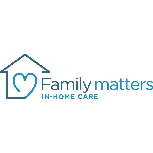 Logo of Family Matters In-Home Care with a house outline and a heart shape inside.