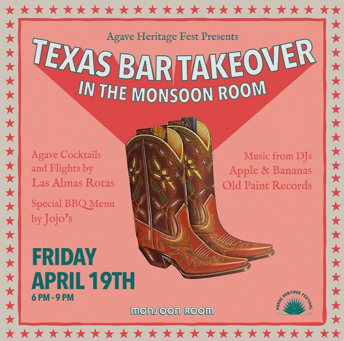 Don&rsquo;t miss out! Texas bar takeover in the Monsoon Room Friday April 19th 6-9pm! Drink specials and food from @jojostucson!