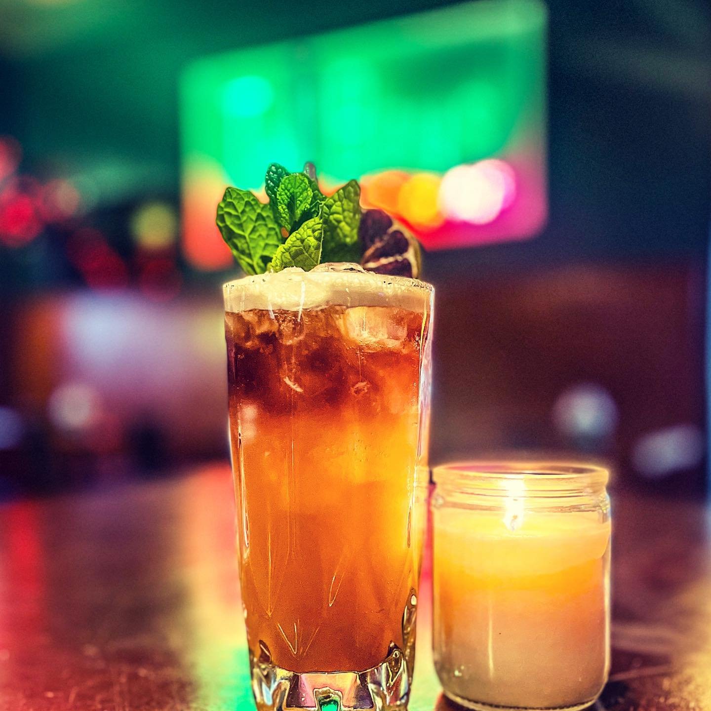 The Midnight Rum Run is a modern take on tropical tiki classics. Cr&egrave;me de Banane, licor 43, mandarin juice, lime, chocolate bitters and Dark Rum. Creamy chocolate and banana notes meets puckering citrus flavors. Get this on our new winter menu