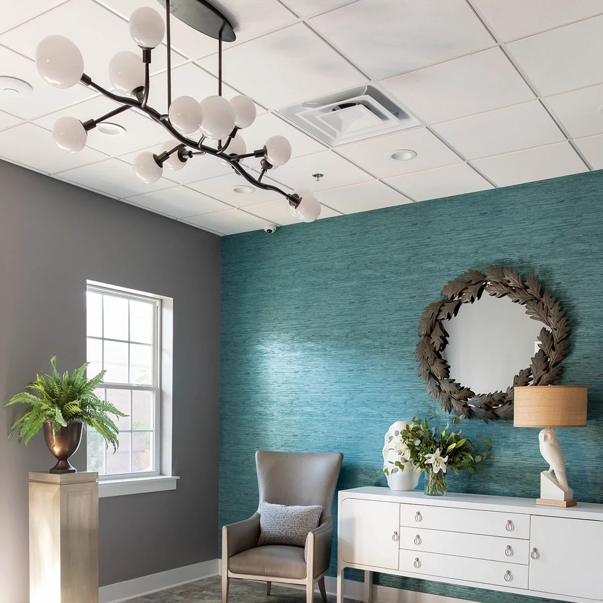  Sorority house designed by Jennifer Taylor Design featuring new lighting and furniture. 