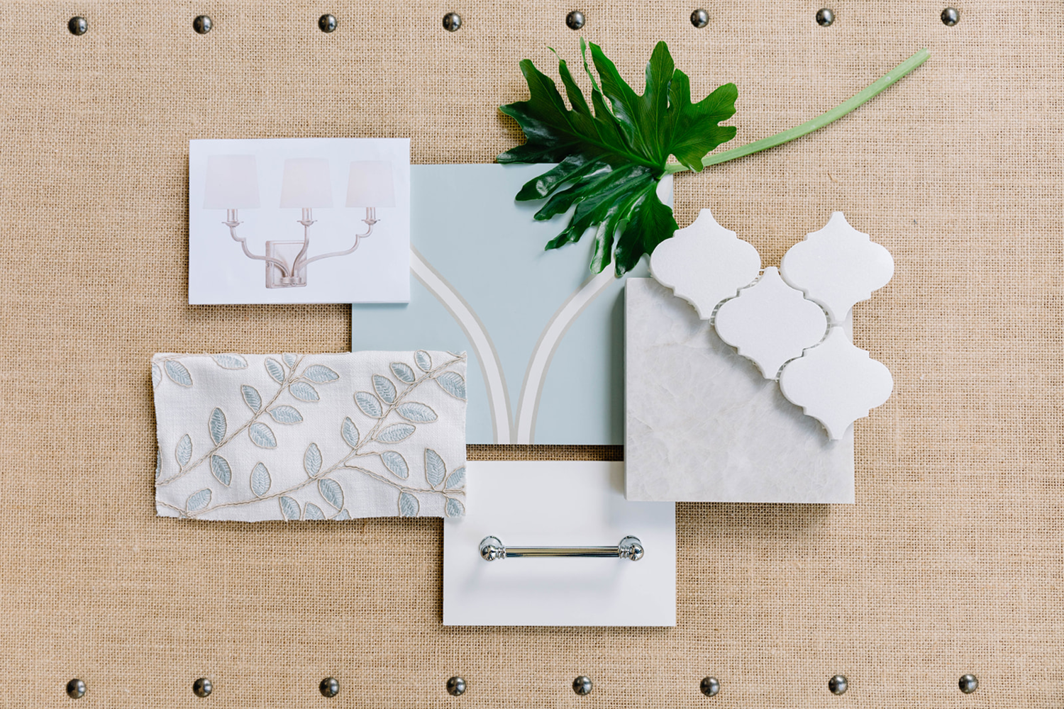 design plan and samples overhead view