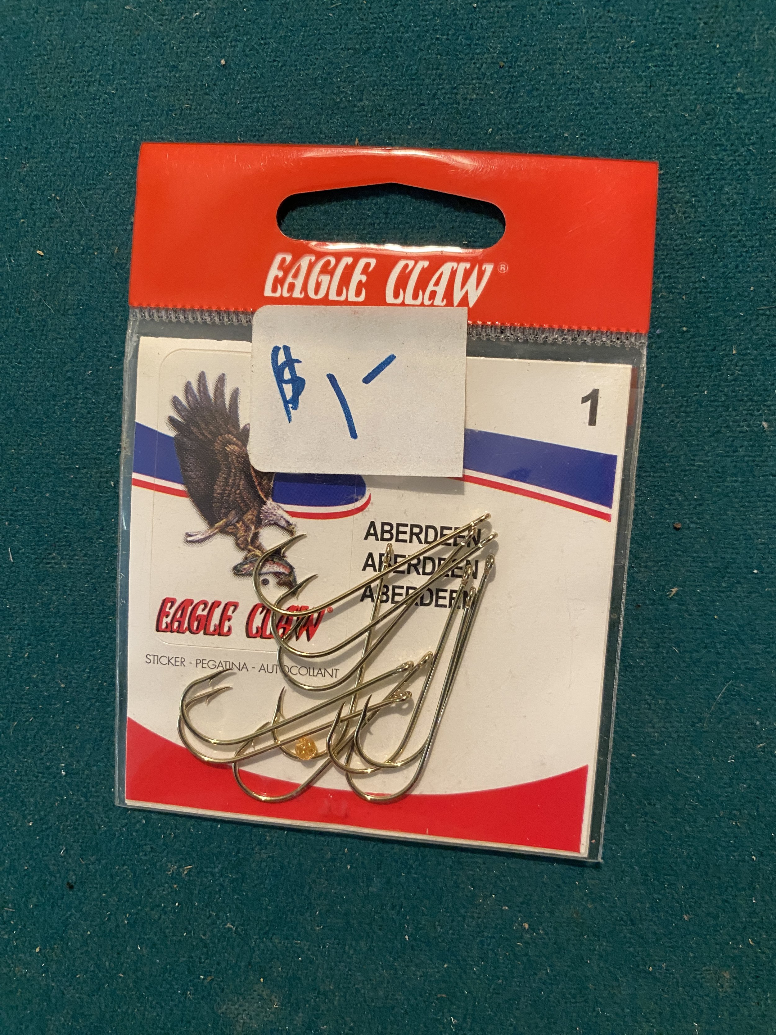 Eagle Claw Size:1/0 weedless worm hook — Stewart Marine