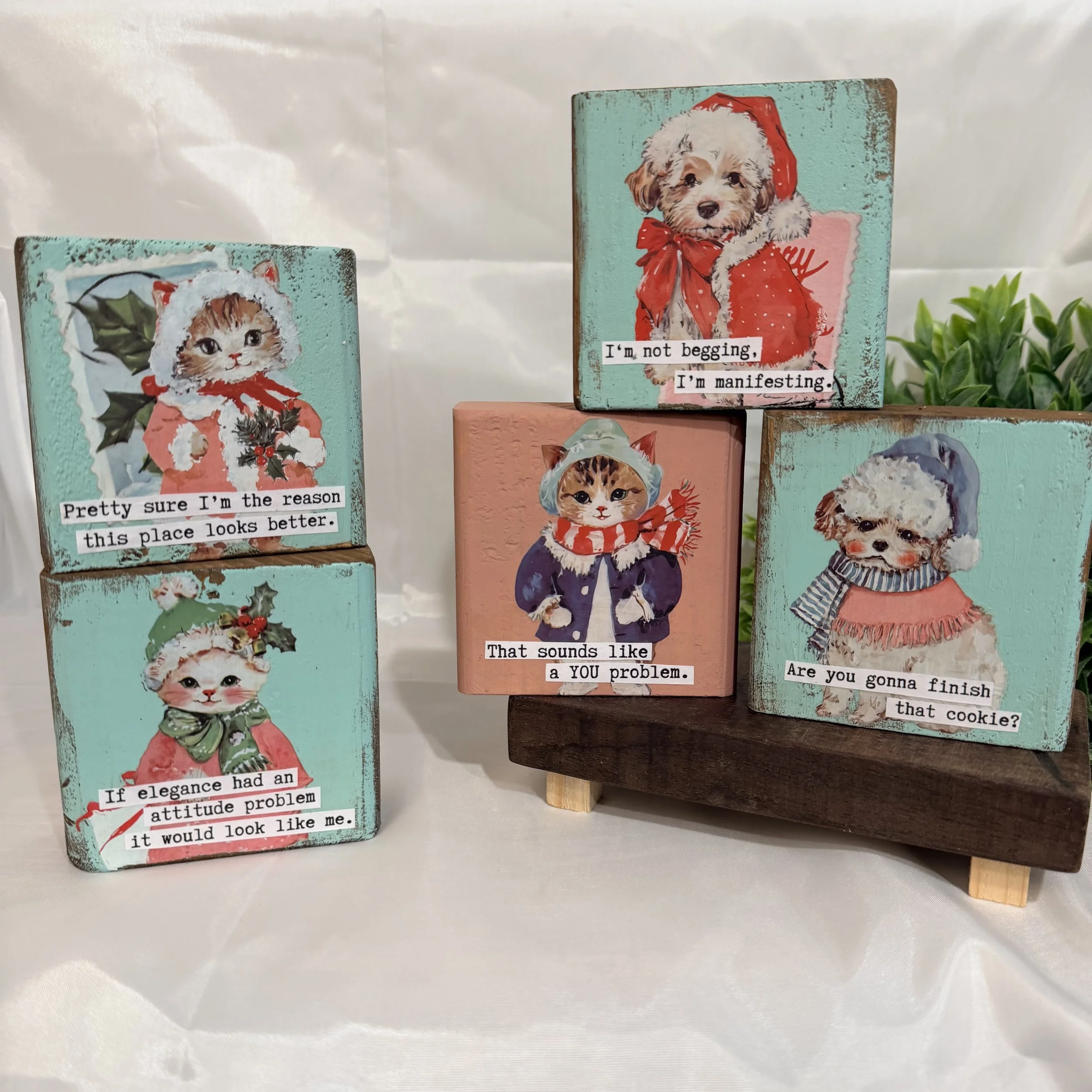 Festive Desk Sitters featuring IOD Darling Holiday Transfers