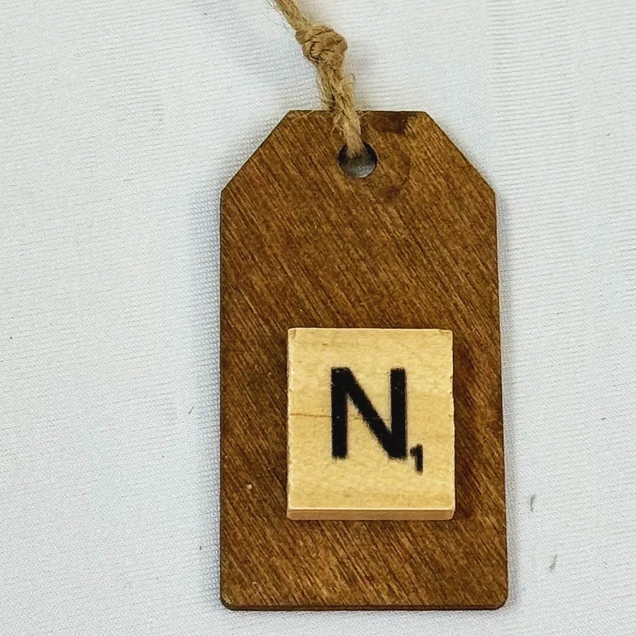 Monogram Gift Tag: N (scrabble mini)