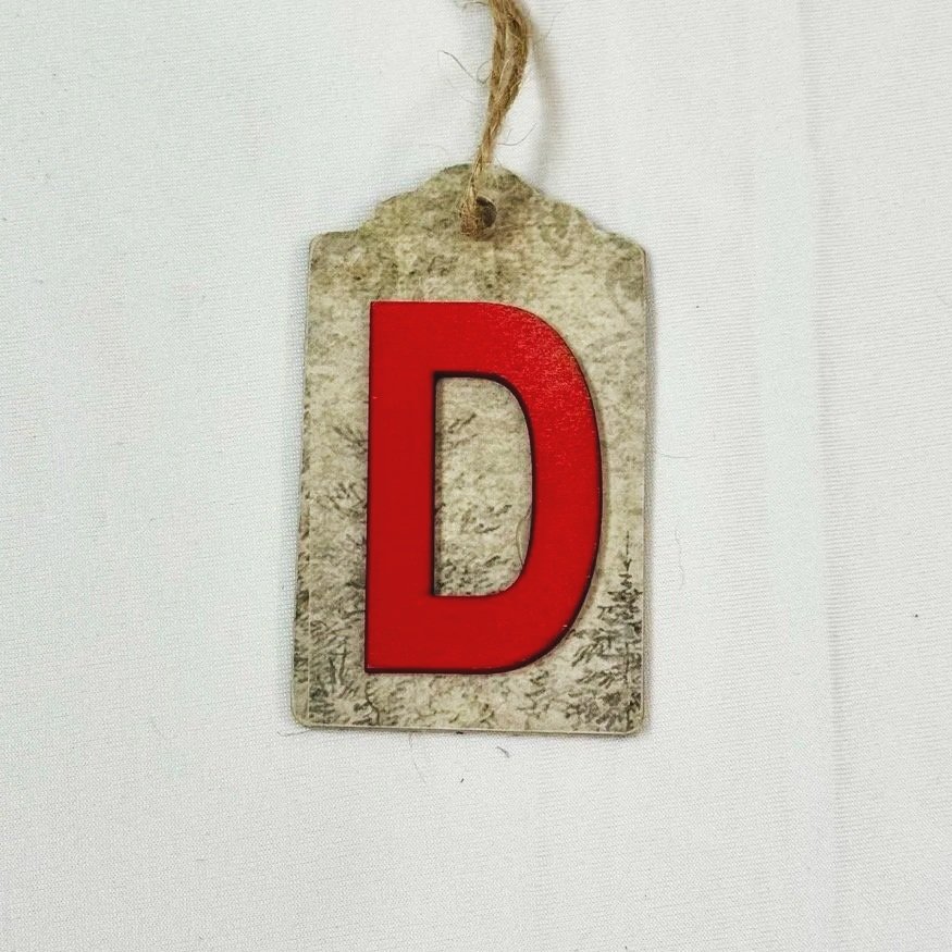 Monogram Gift Tag: D (abstract)