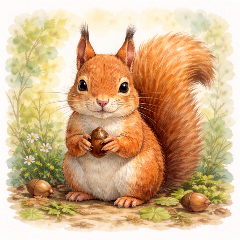 squirrel watercolor  {Digital Download}