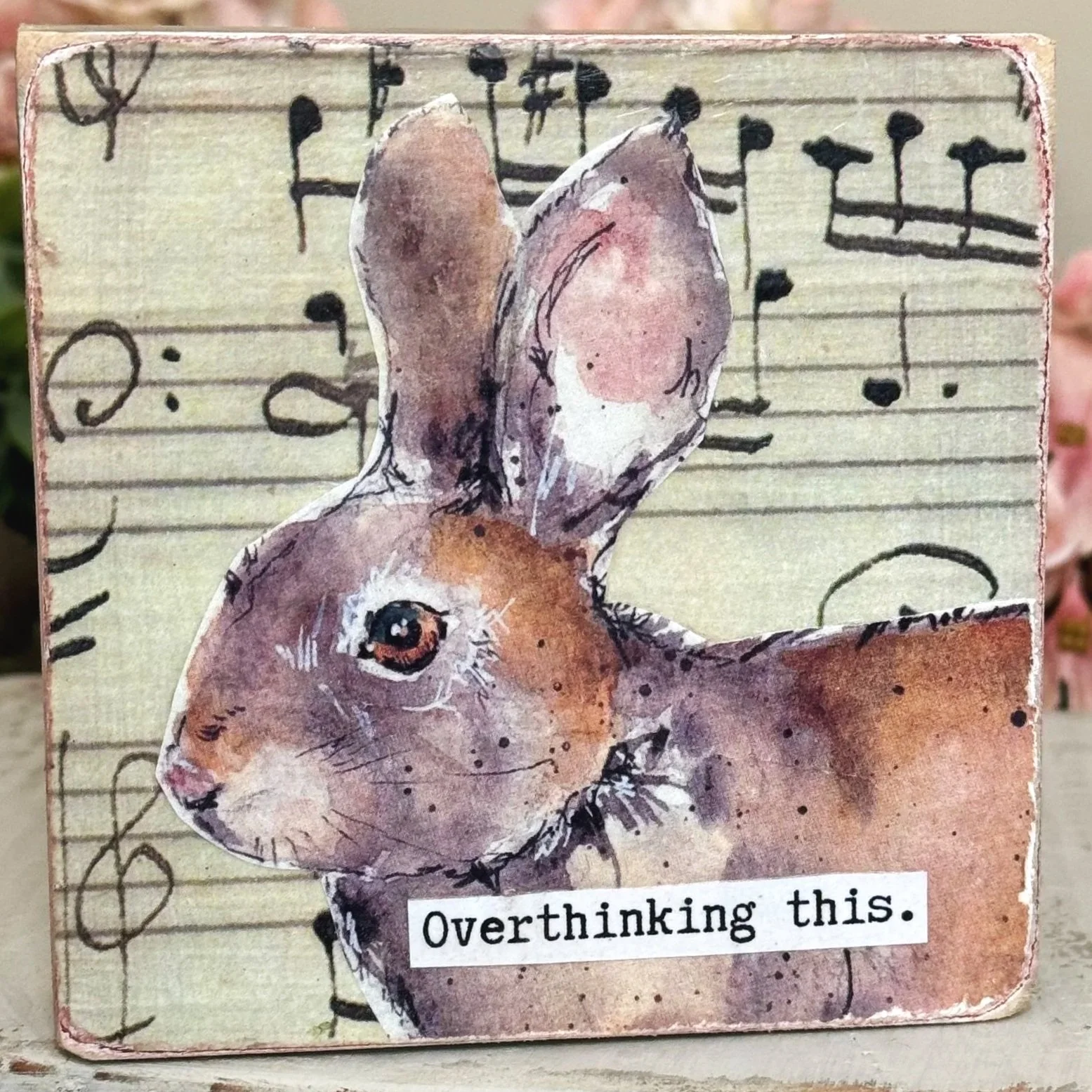 Funny Spring 4x4" Wood Shelf Sitters | Decor Gift for Teachers, Coworkers & Moms