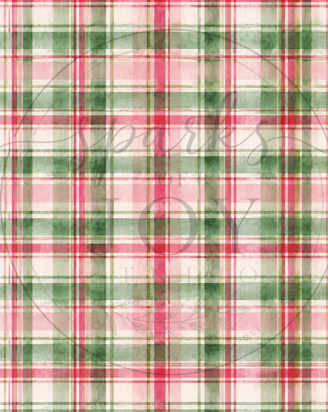 Watercolor Christmas Plaid