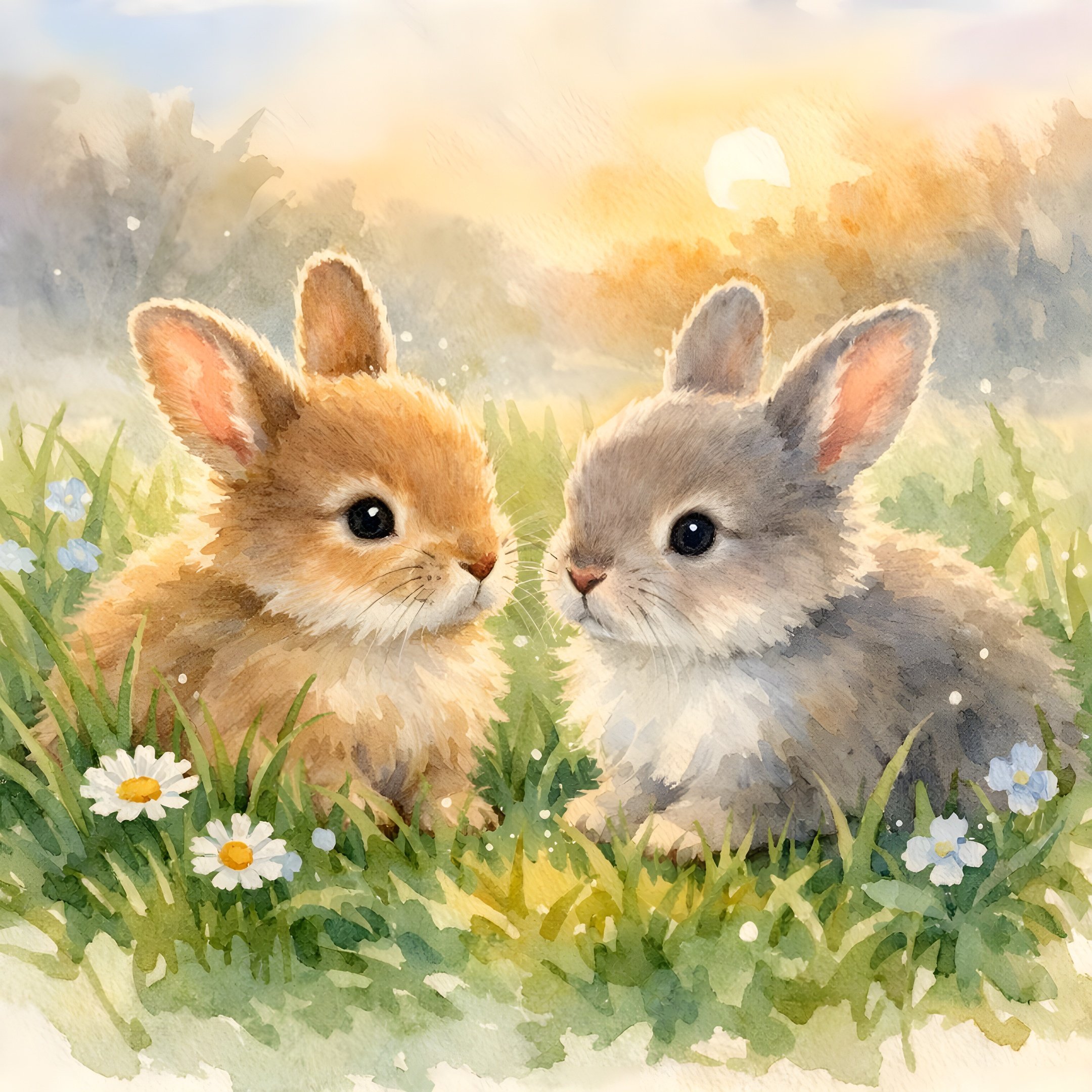 Baby Bunnies {digital graphic}