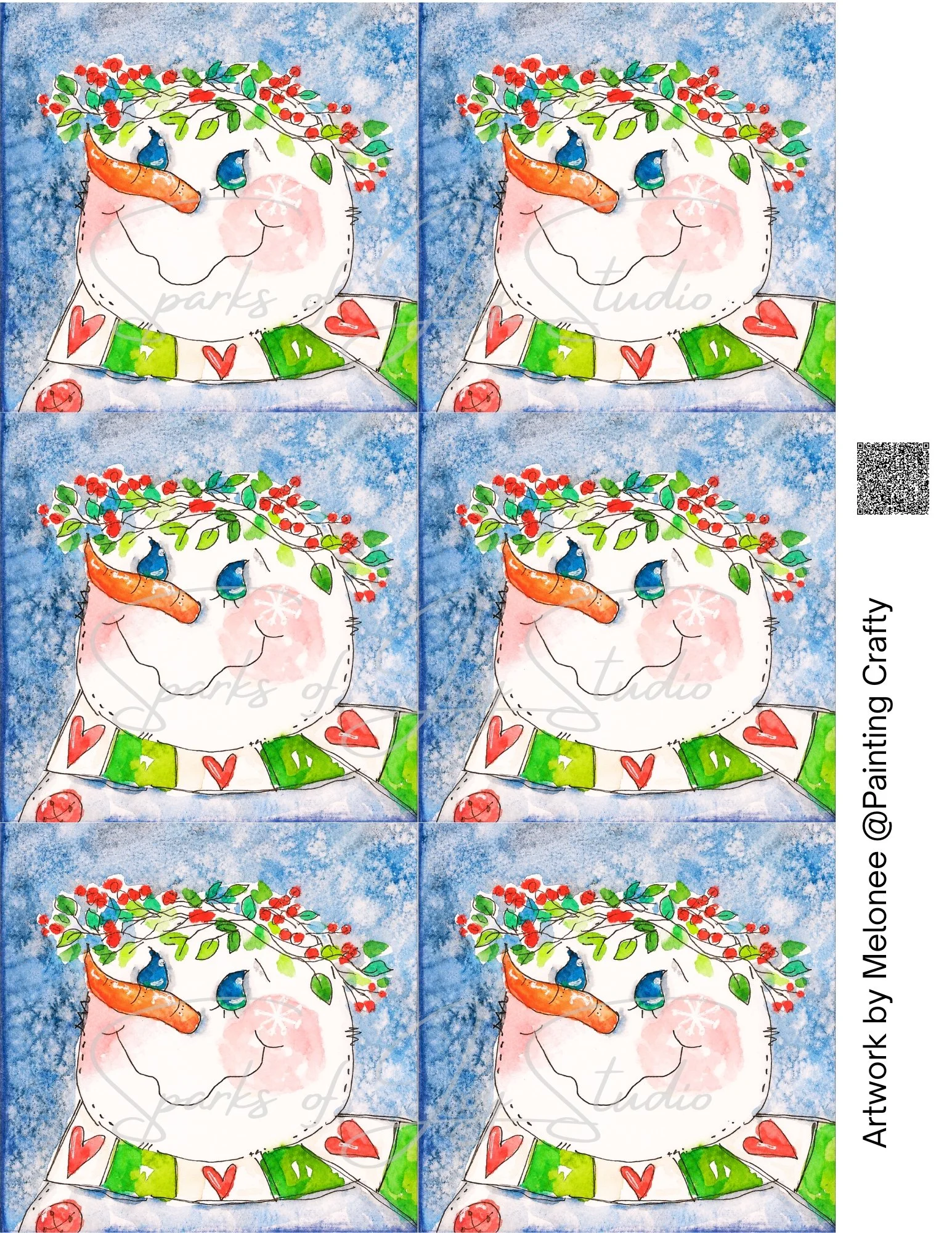 Whimsical Snowman (NO TEXT)-6 *Artwork by @Painting Crafty*