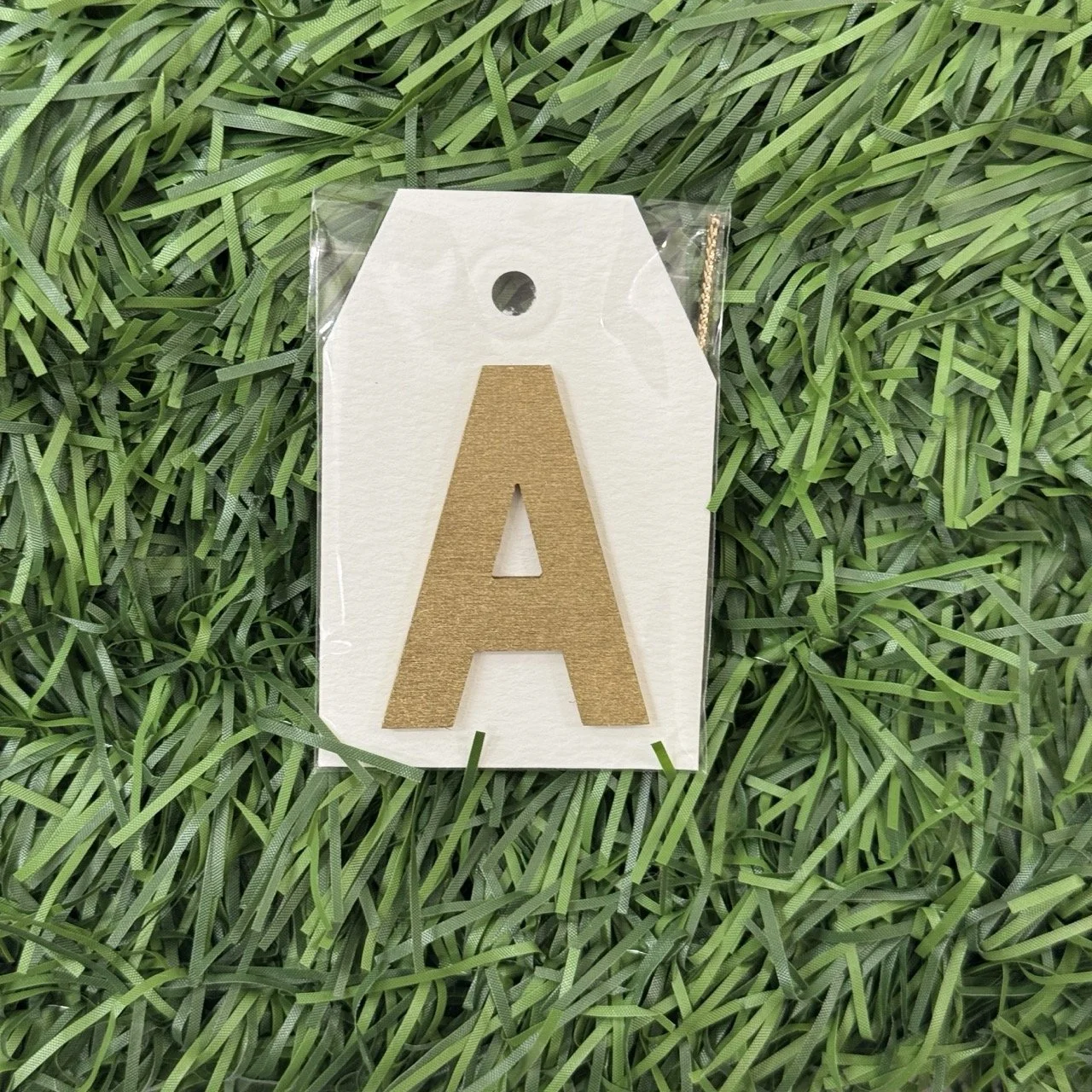 Monogram Gift Tag: A (white-gold lux)