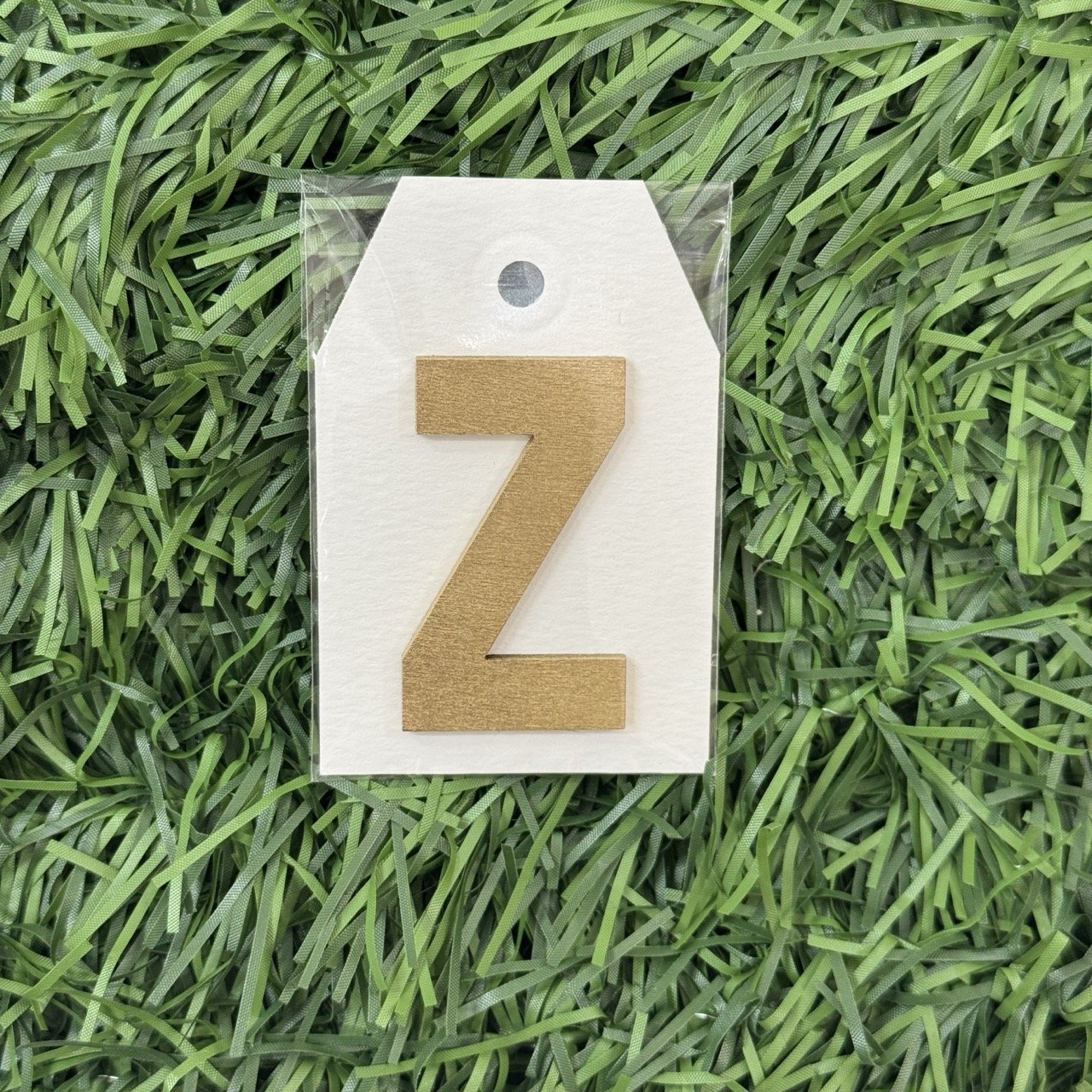 Monogram Gift Tag:  Z (white-gold lux)