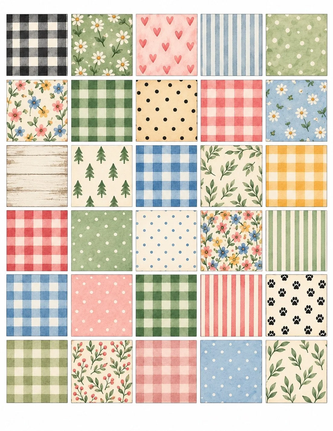 *digital download* 30 square patterns (prints 1.5" squares)