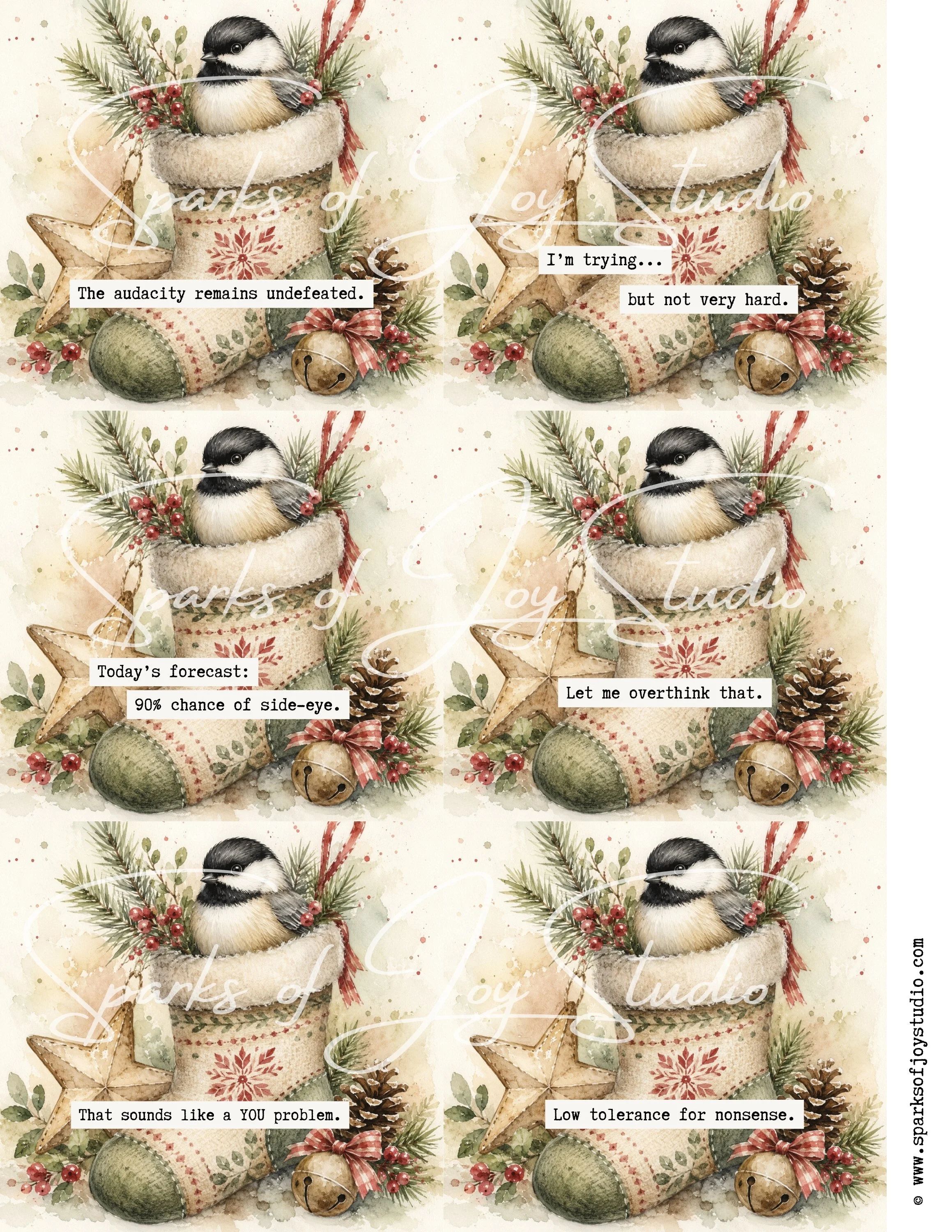 *digital download* Chickadee-6 {prints 6 to a page}
