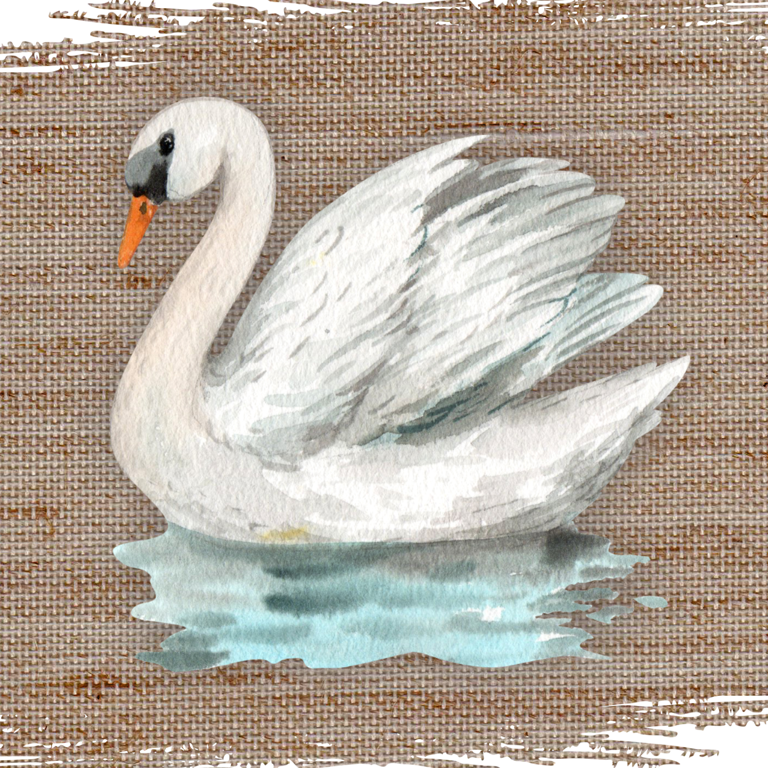 Swan & Burlap {digital graphic}