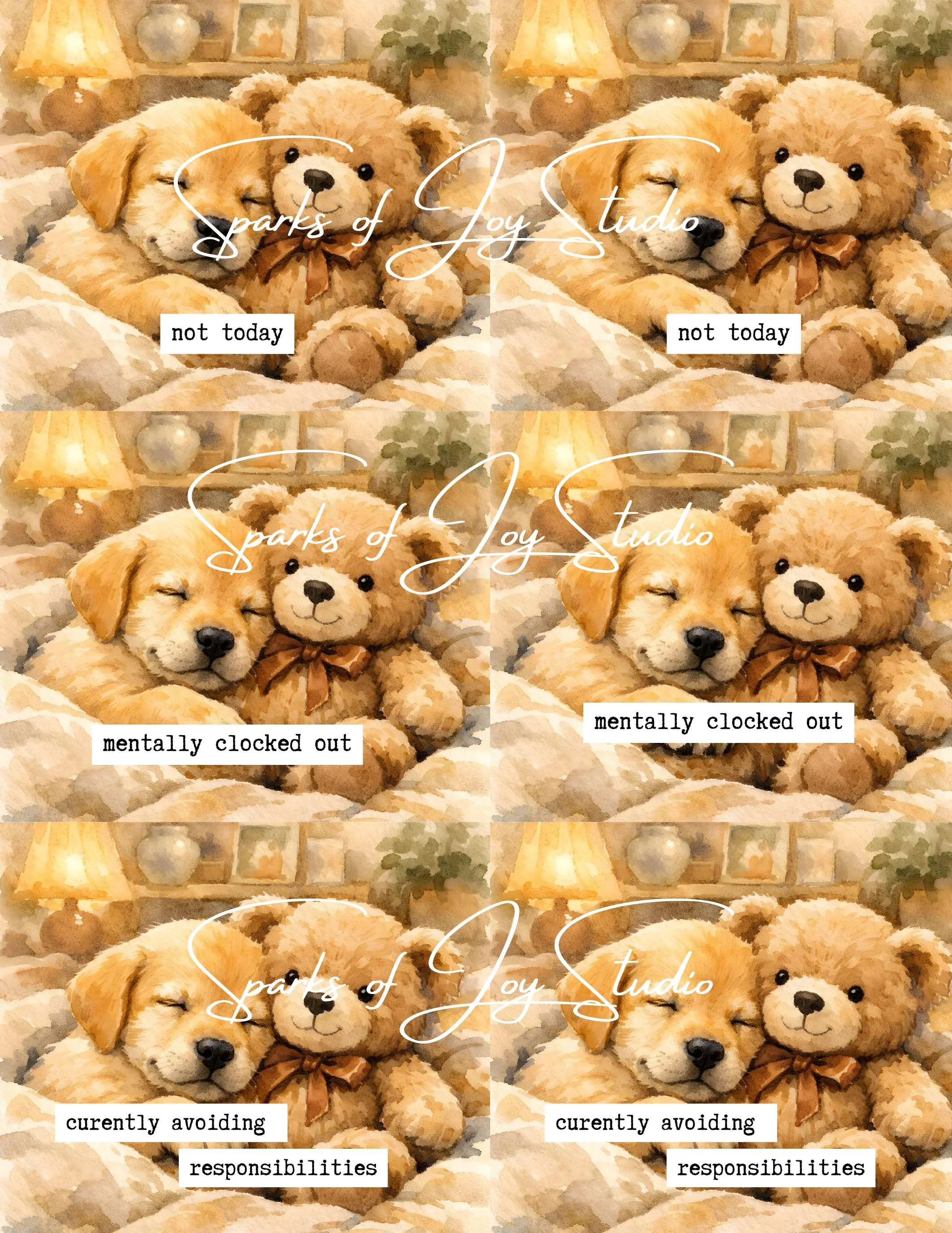 6-Snuggle Puppy {prints 6 images with text)