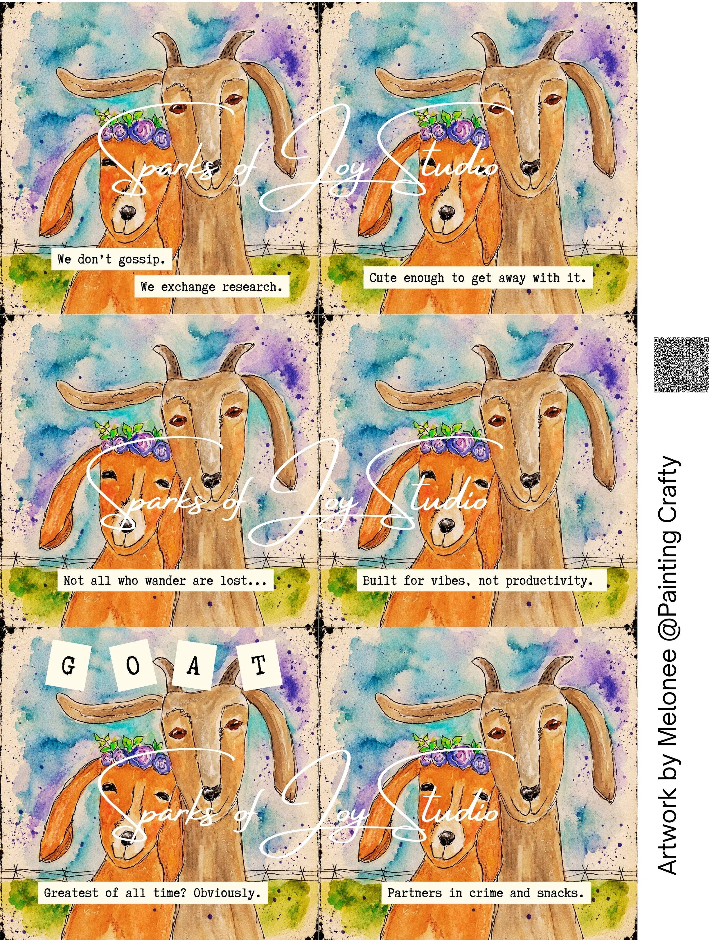 Goat Buddies with Quotes-6 *Artwork by @Painting Crafty*