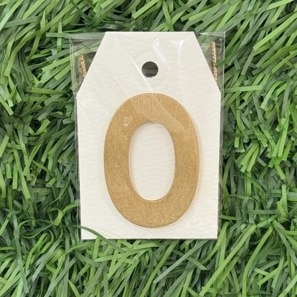 Monogram Gift Tag: O (white-gold lux)