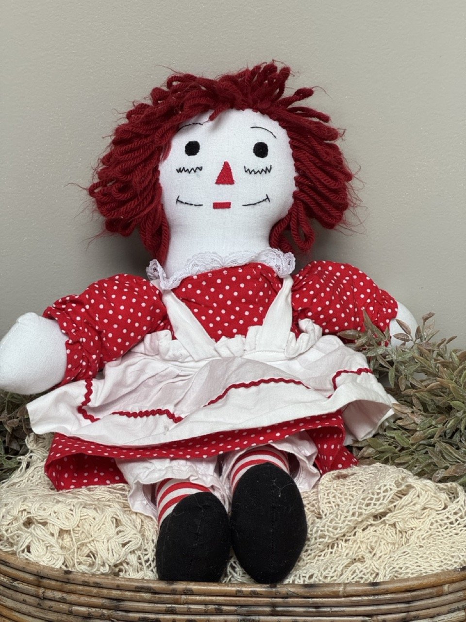 16" Handmade Rag Doll - Raggedy Ann style