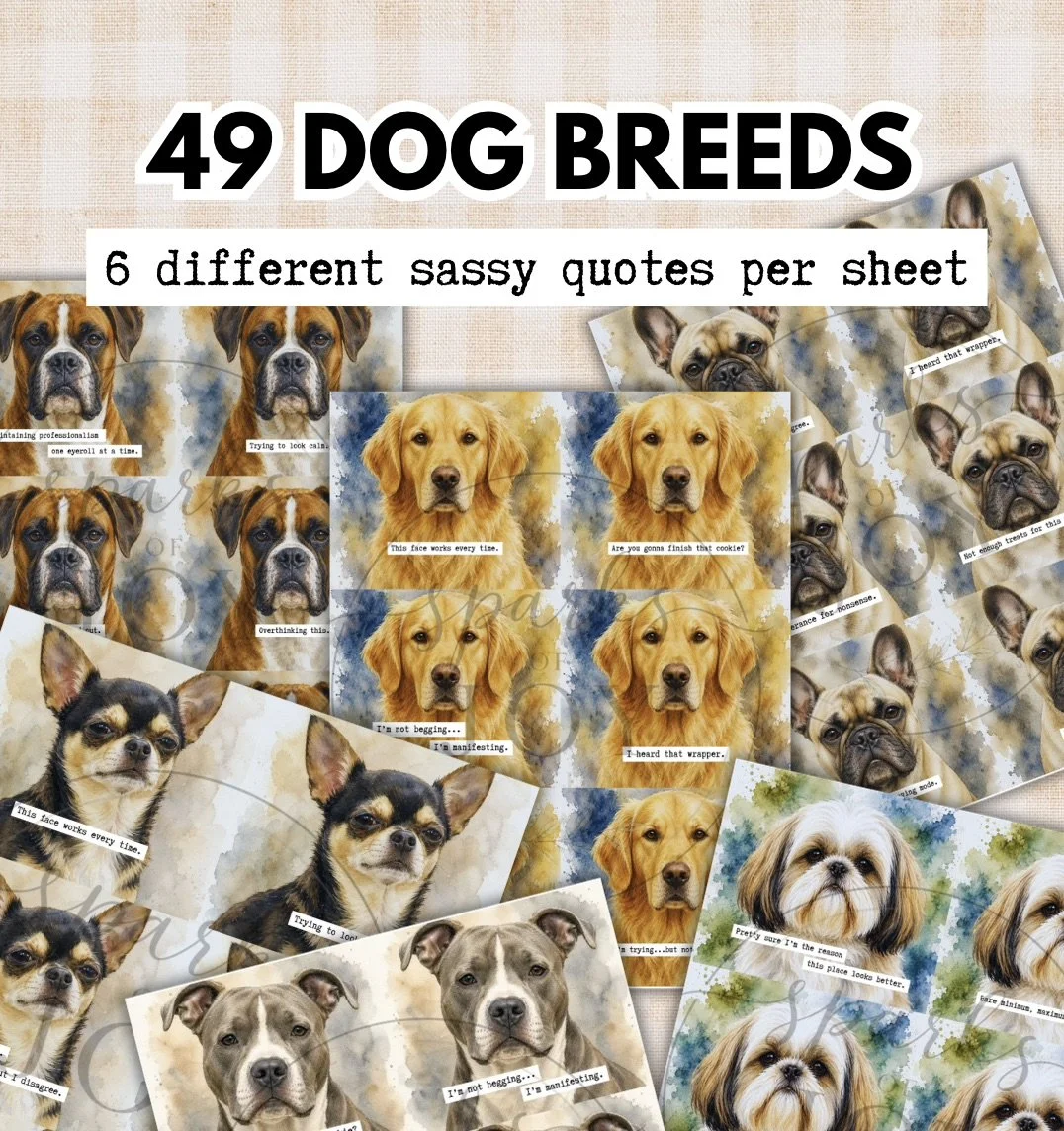 *digital download* 49 DOG BREEDS (6 pages per sheet)