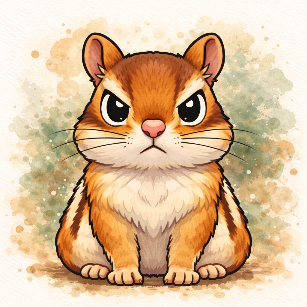 cartoon angry squirrel  {Digital Download}