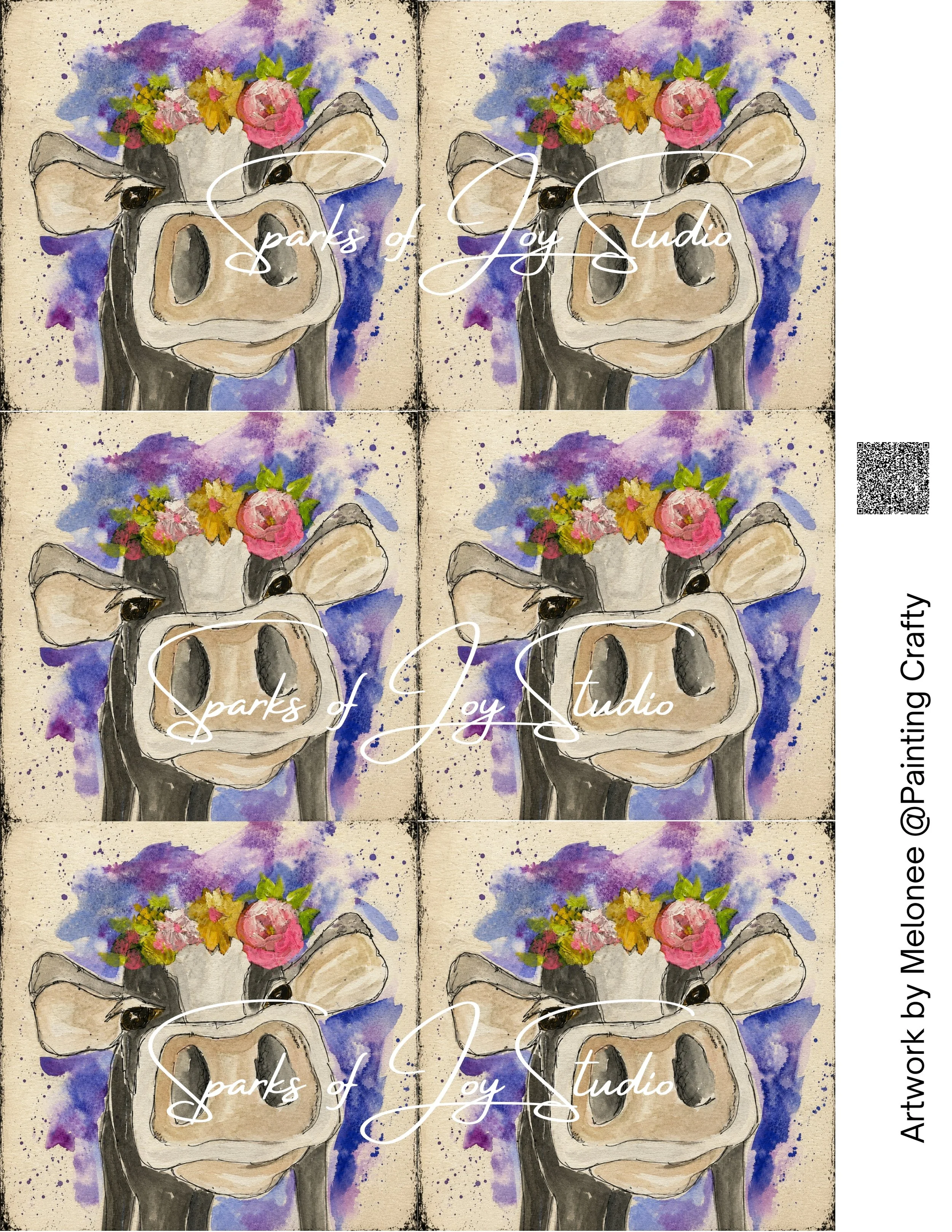 Whimsical Cow (NO TEXT)-6 *Artwork by @Painting Crafty*
