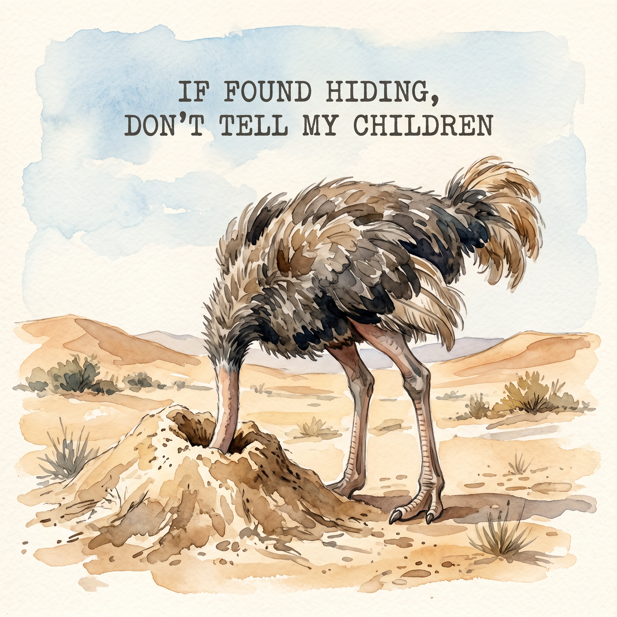 "If Found Hiding..." Ostrich {Digital Download}