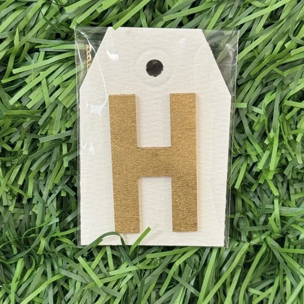 Monogram Gift Tag: H (white-gold lux)