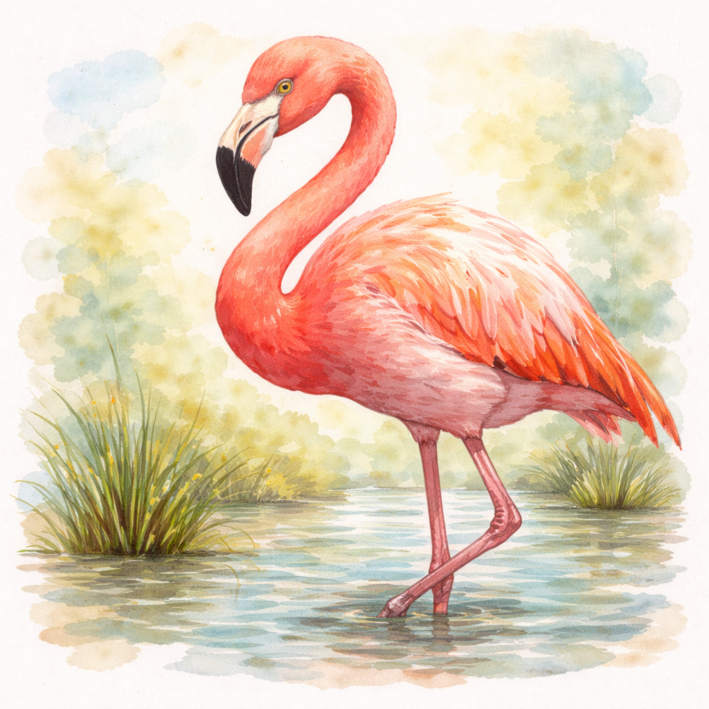 flamingo watercolor  {Digital Download}
