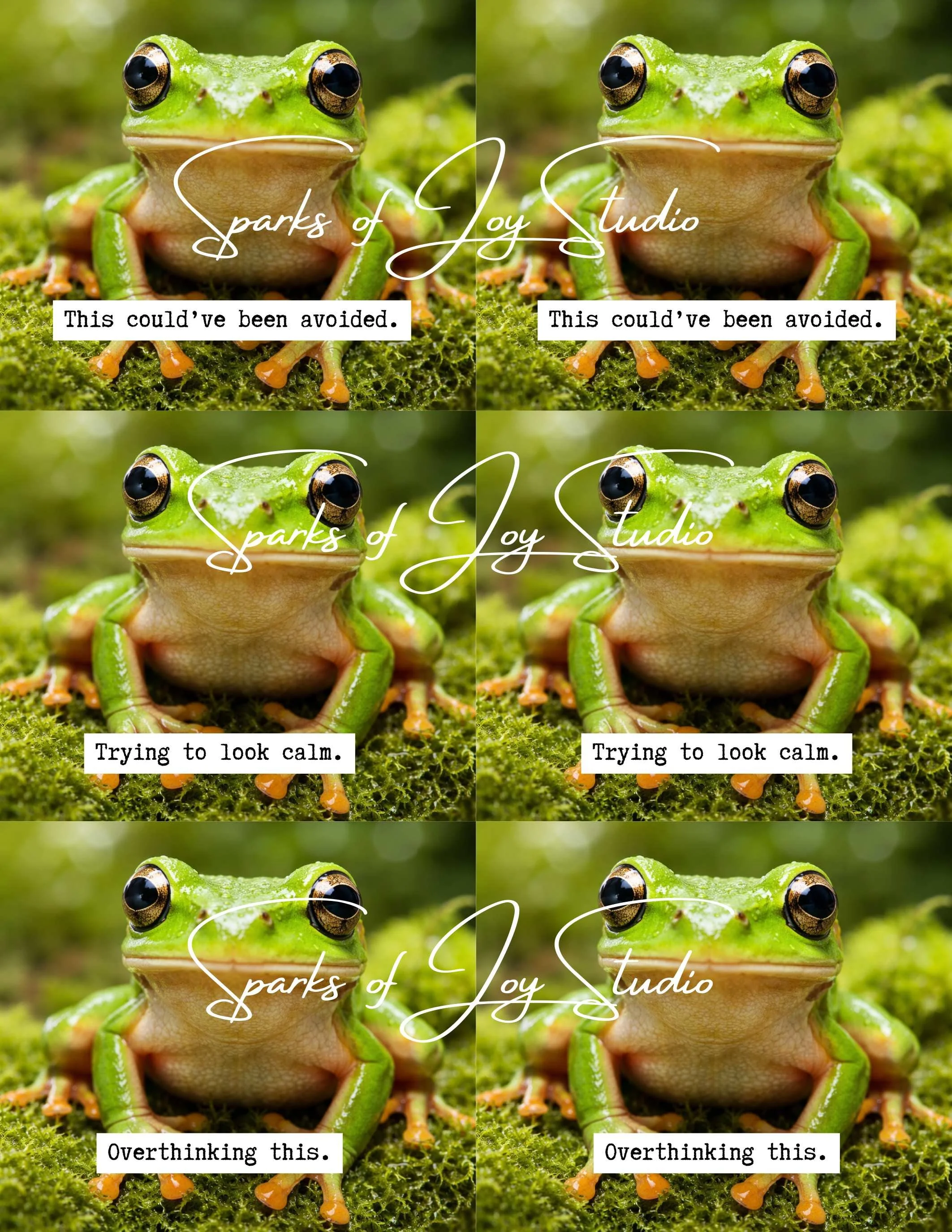 6-Frog {prints 6 images with text)