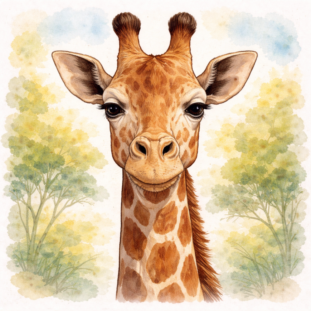giraffe watercolor  {Digital Download}