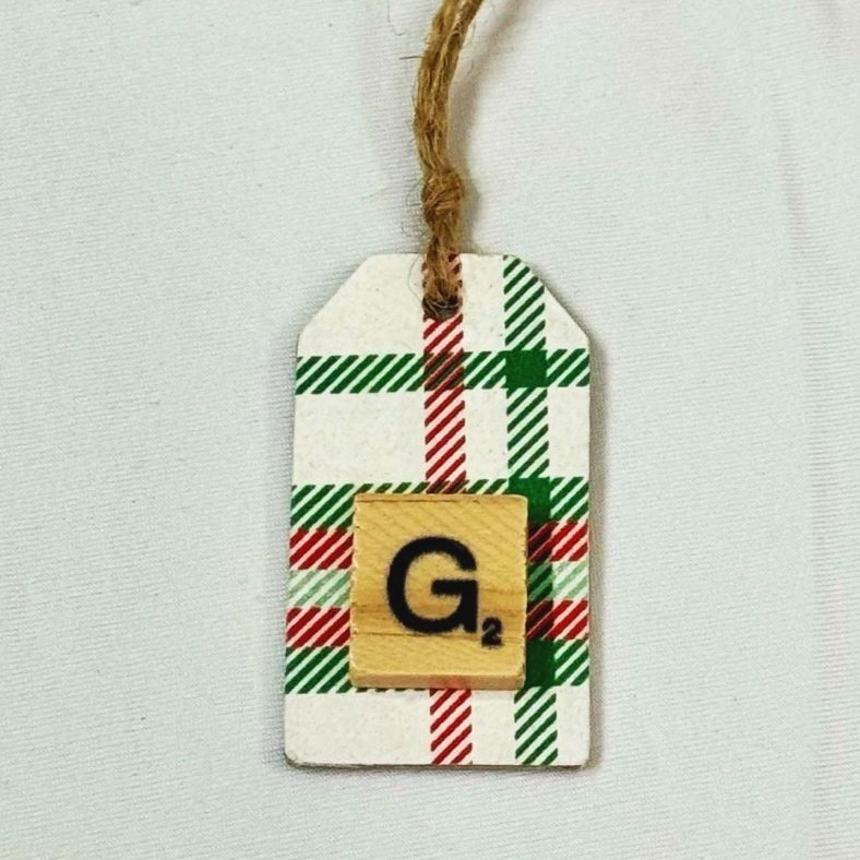 Monogram Gift Tag: G (plaid mini)