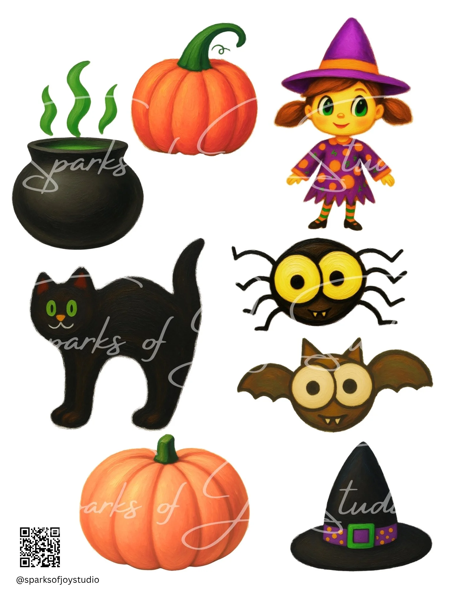 *digital download* Halloween Things Painterly Set