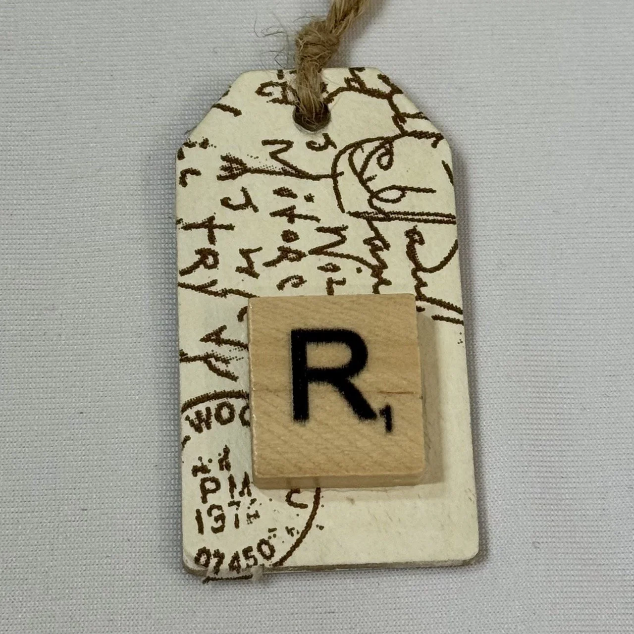 Monogram Gift Tag: R (script mini)