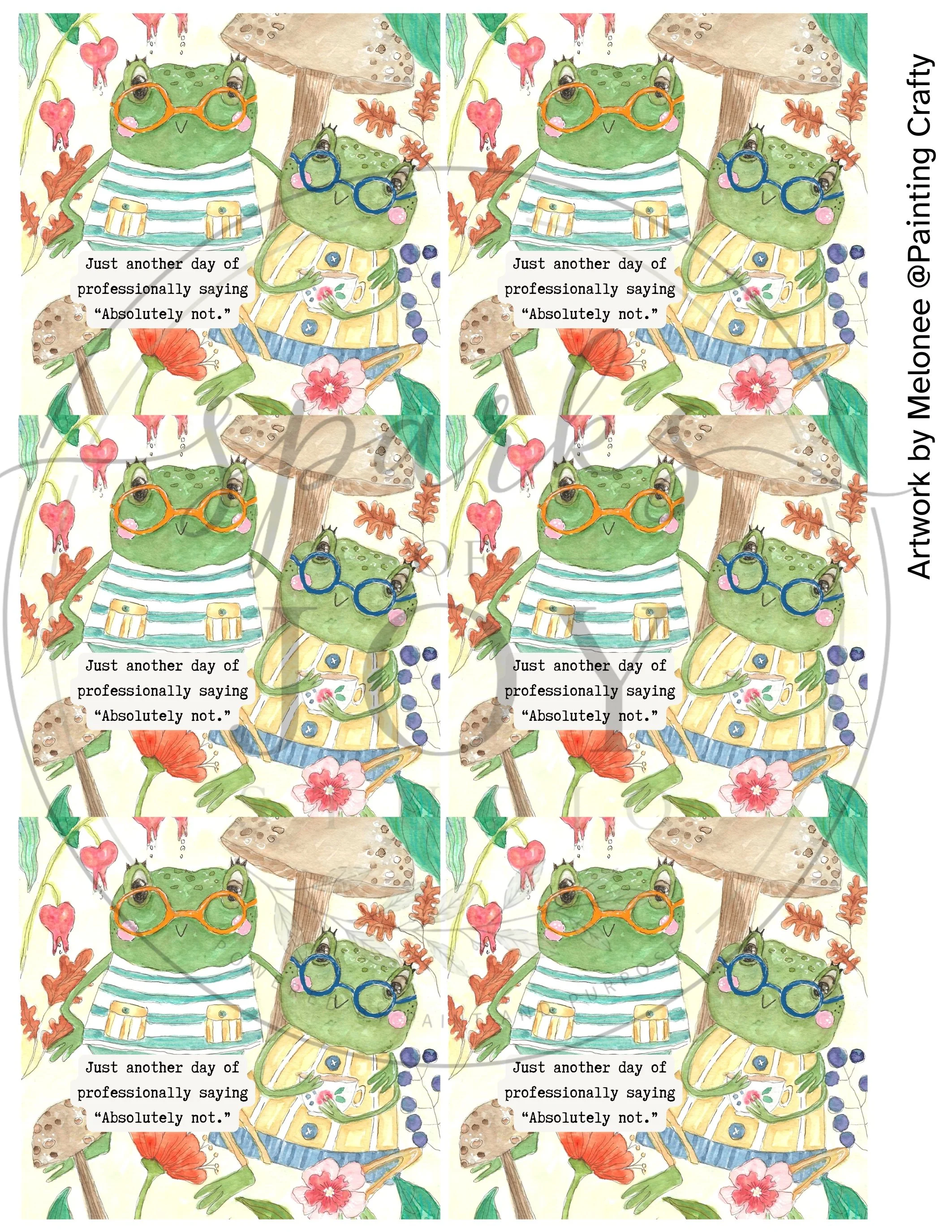 Chatty Frogs-6 (3.5" squares)
