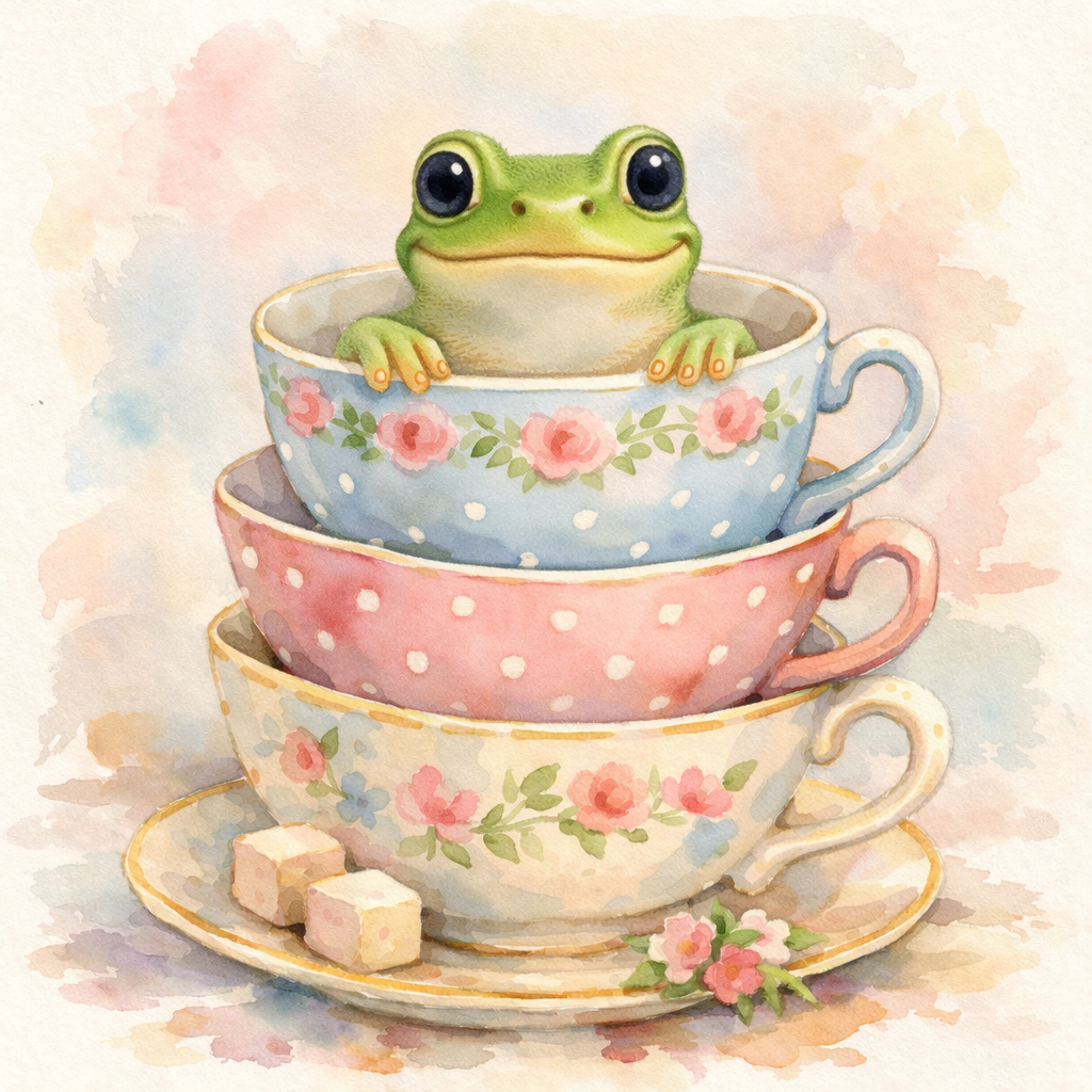 Baby Animal Teacup Art: Frog {Digital Download}
