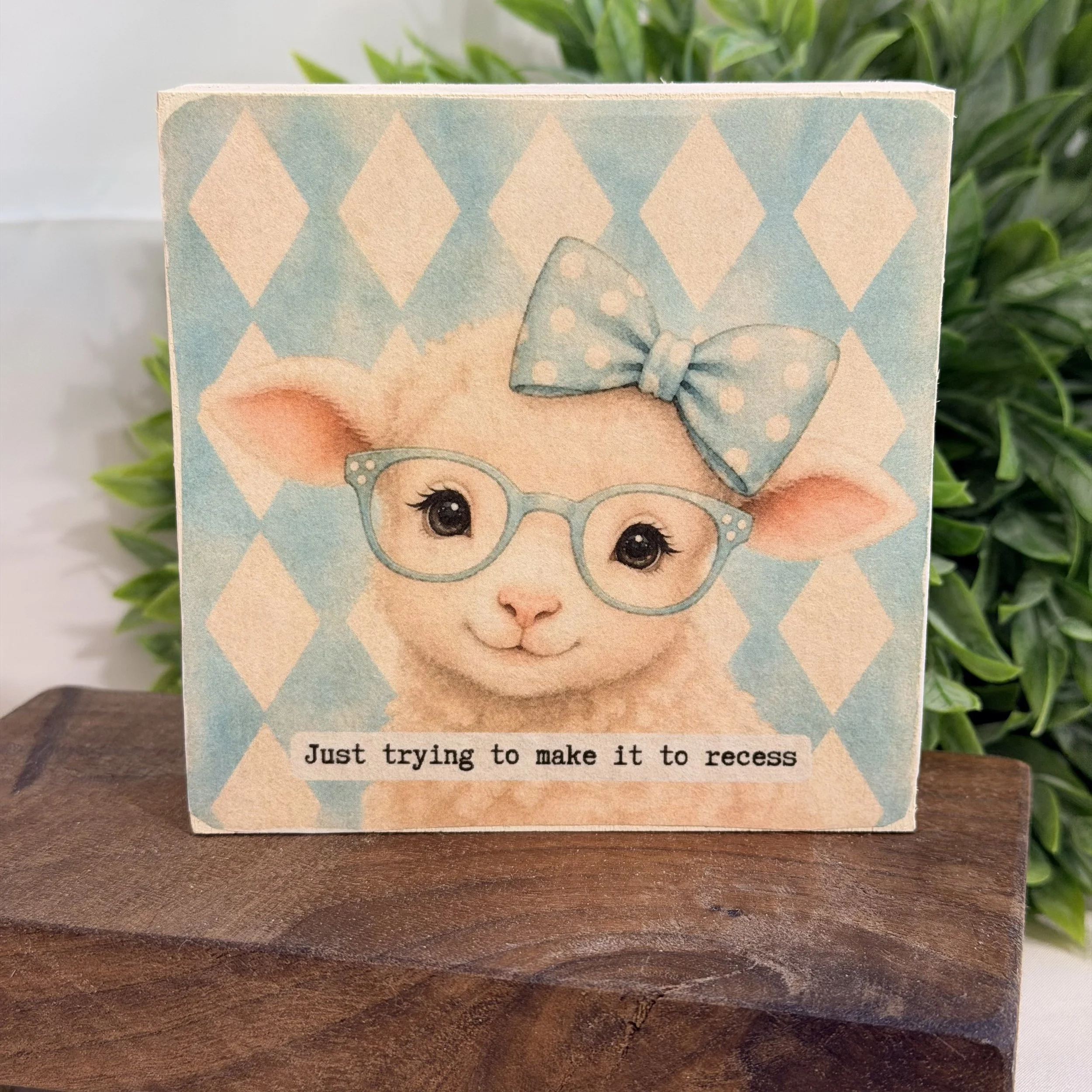Kid-Friendly Wood Desk Sitter | Shelf or Desk Decor