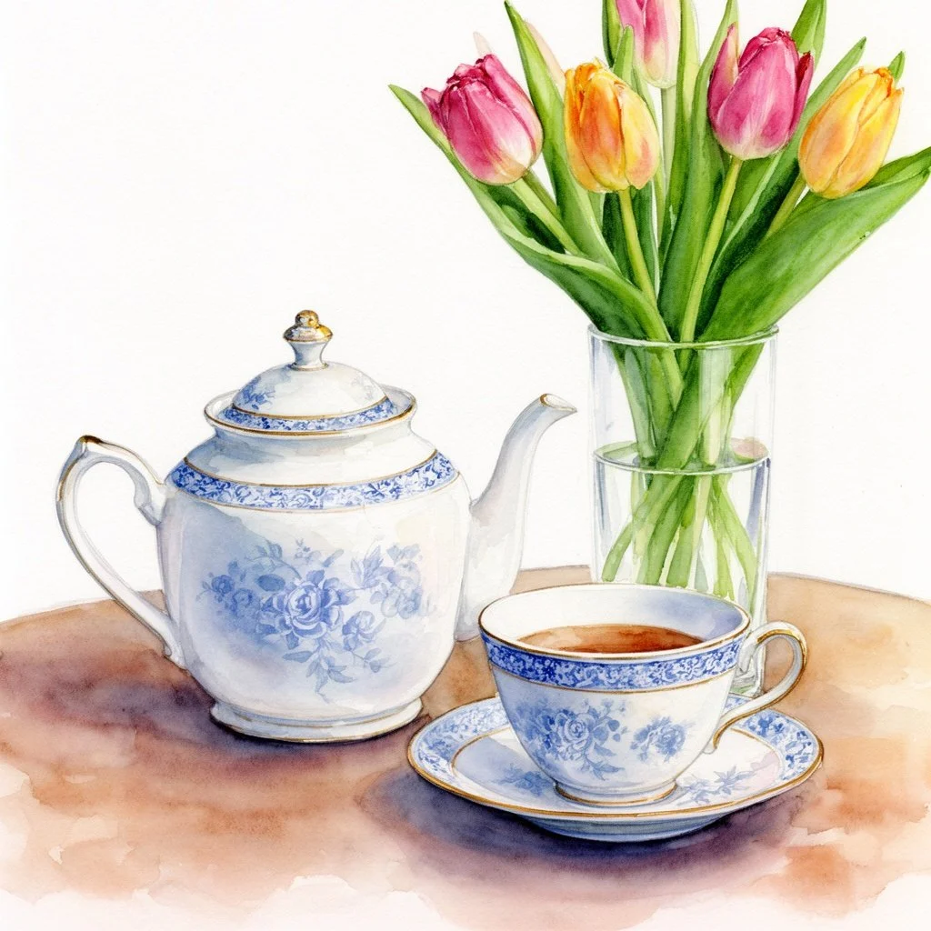 Mom's Tea Time {digital graphic}