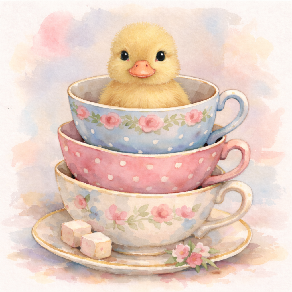 Baby Animal Teacup Art: Duckling {Digital Download}